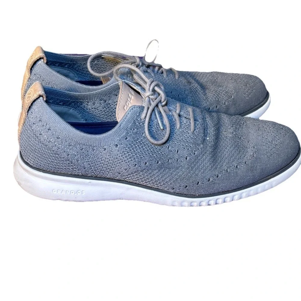 Cole Haan GrandPro Sneakers Mens 9 Gray Knit Oxford Casual Lightweight Comfort